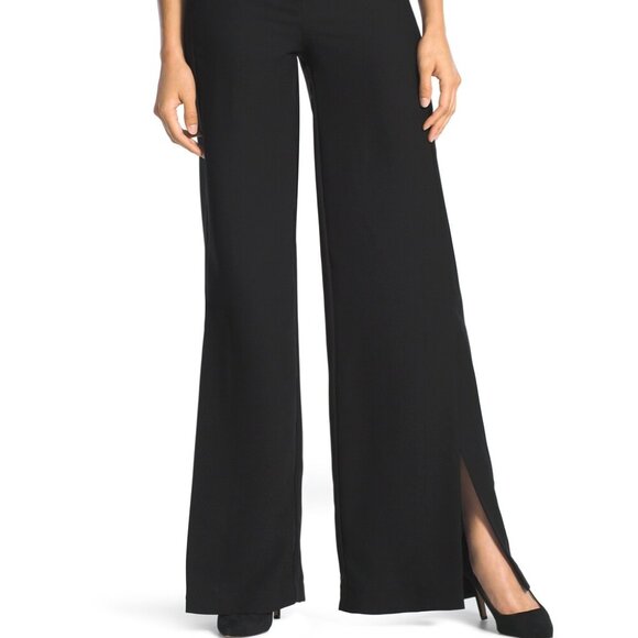 CHICO'S Black Label - Black Front-Slit Wide Leg Pants NWT Sz 0 - Picture 2 of 7